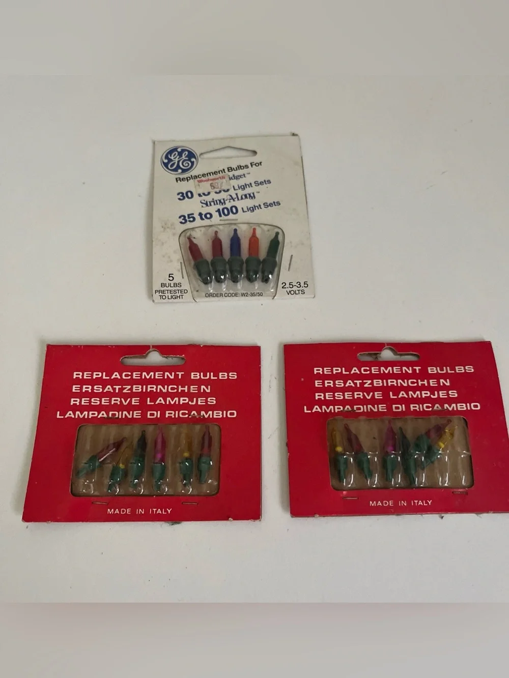 GE Replacement Christmas Light Bulbs - Multicolor 3.5 volt 3 packages